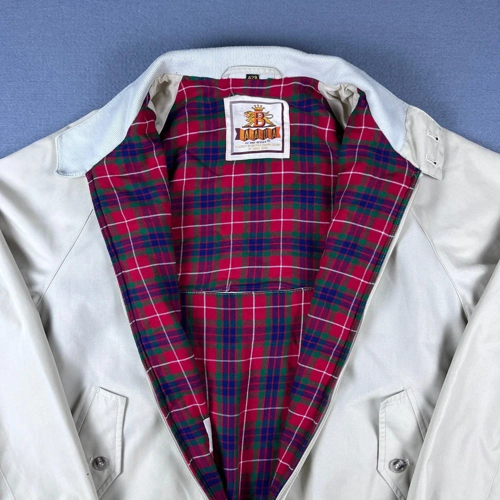 Vintage Baracuta Van Heusen Harrington G9 Jacket Cream Beige Plaid Lining 42R